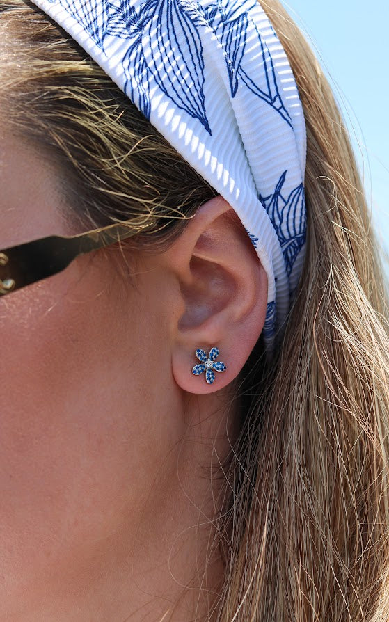 Dotted Floral Colored Studs