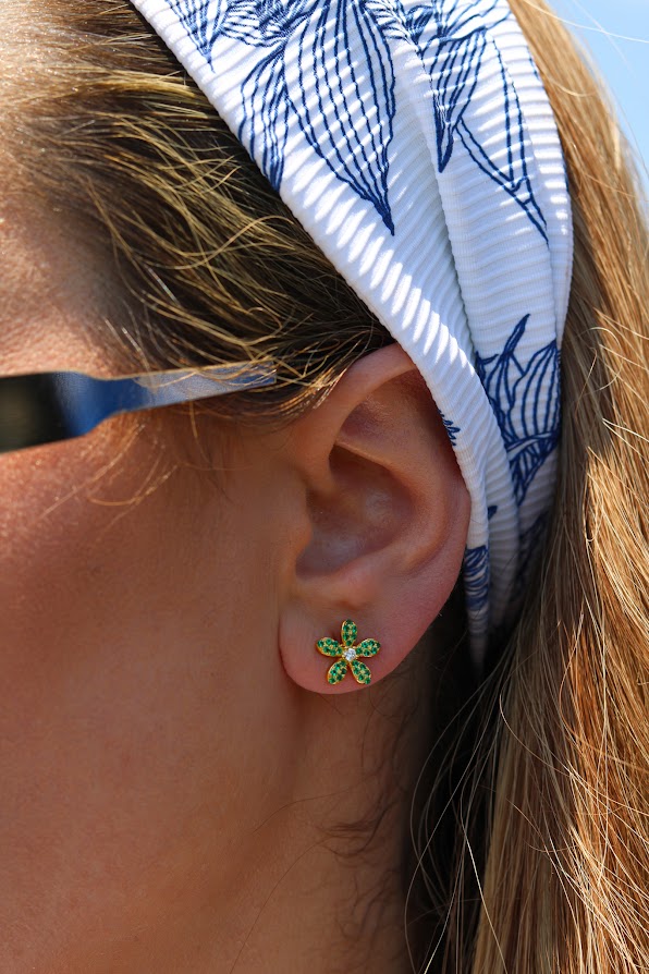 Dotted Floral Colored Studs