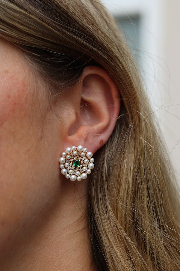 Pop Of Color Pearl Studs
