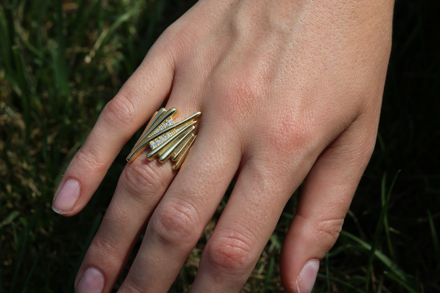 Gold Wide Statement Ring