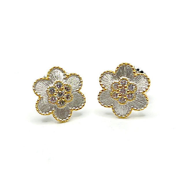 Small Inner Stone Floral Studs