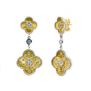 Oversized Pave Clover Hanging Earrings