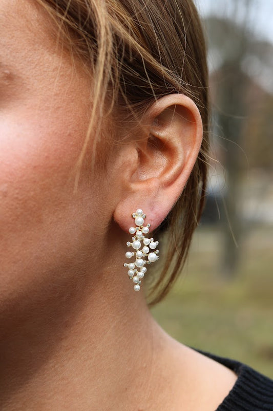 Cluster Pearl Drop Earrings