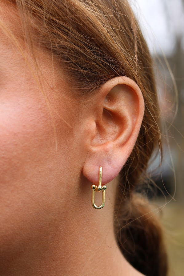 Intertwined Link Hoop Earrings