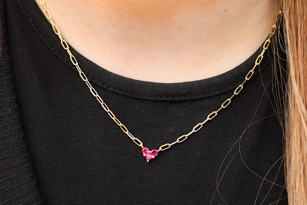 Classic Dainty Heart Link Necklace