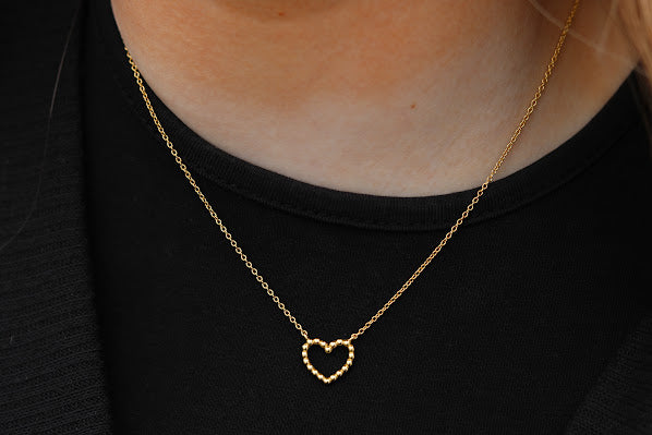 Beaded Open Heart Necklace