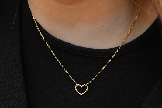 Beaded Open Heart Necklace