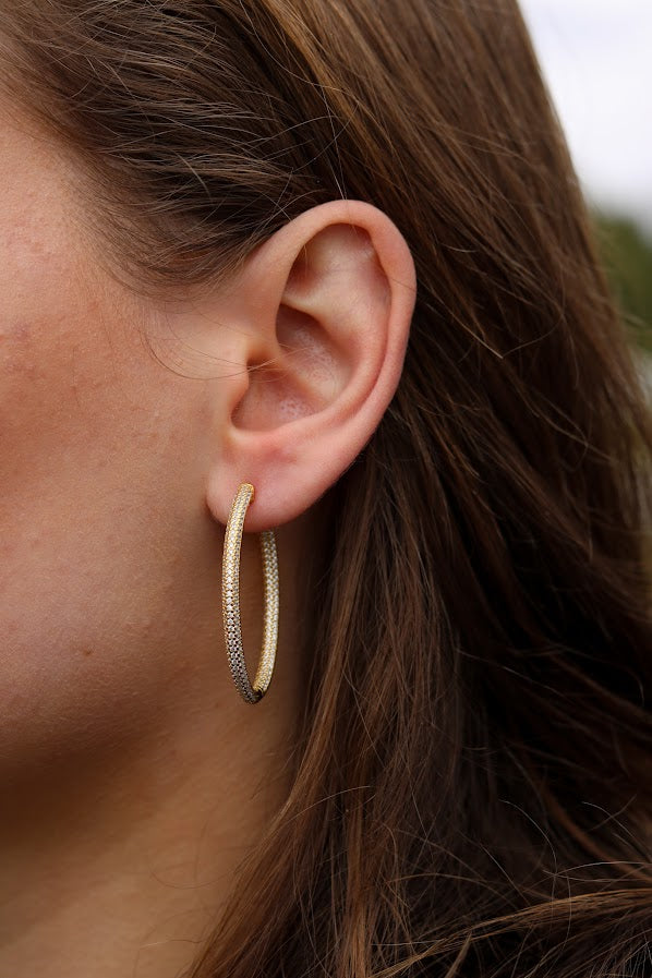 Pave Oval Hoops