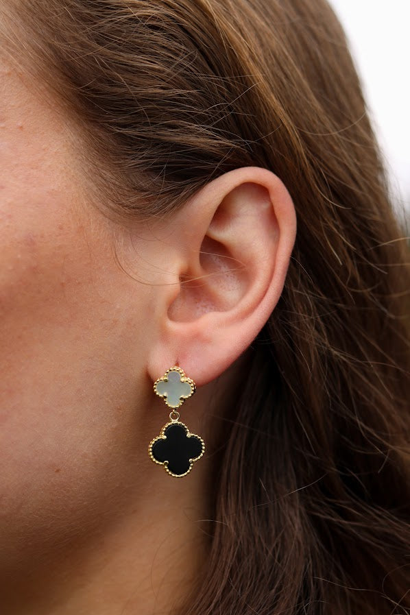 Double Lever Back Clover Earrings