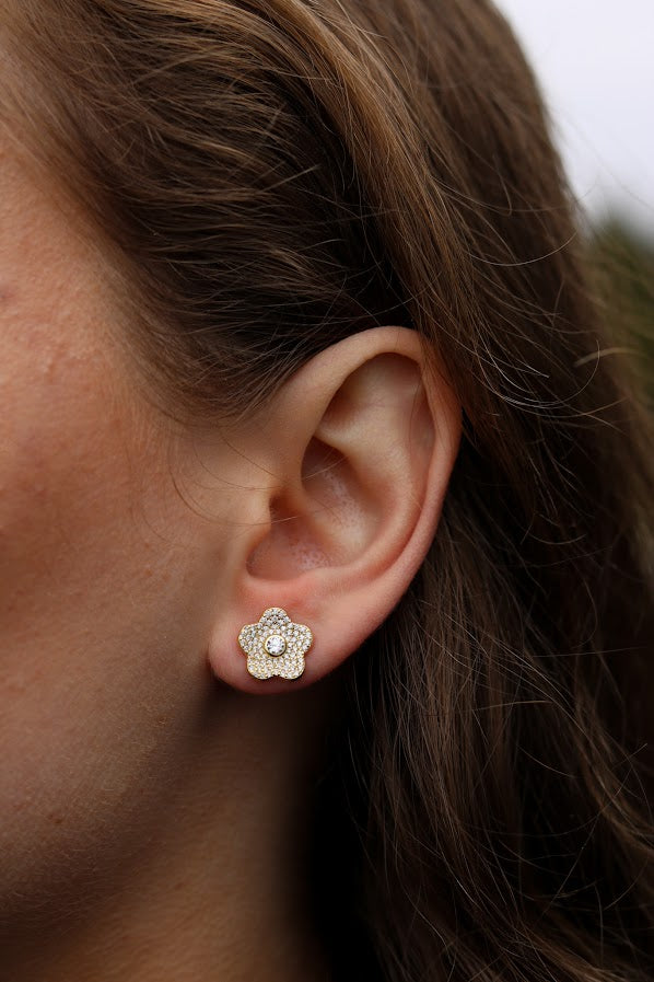 Classic Pave Floral Studs