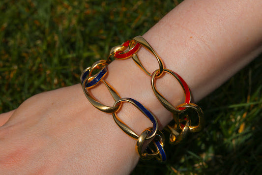 Italian Oversized Color Link Bracelet