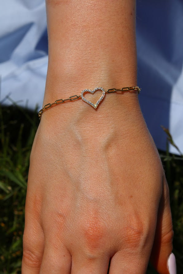 Classic Open Heart Link Bracelet