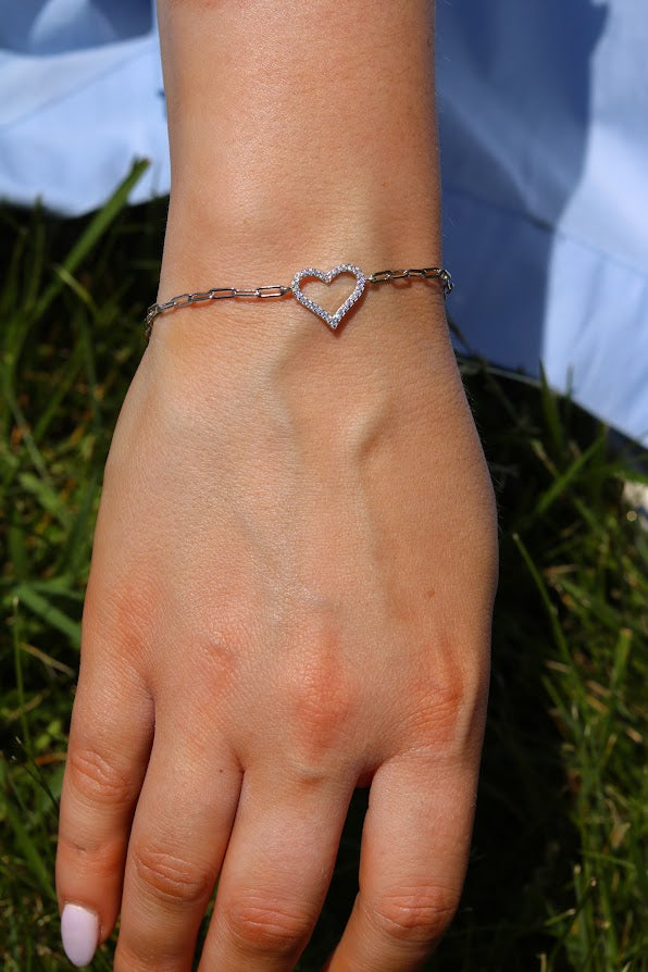 Classic Open Heart Link Bracelet