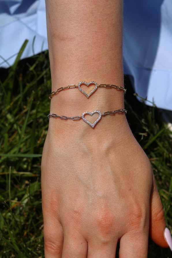 Classic Open Heart Link Bracelet