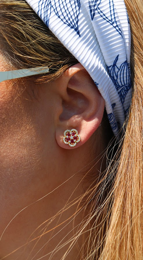 Inner Color Floral Studs