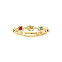 Link Chain Gemstone Ring