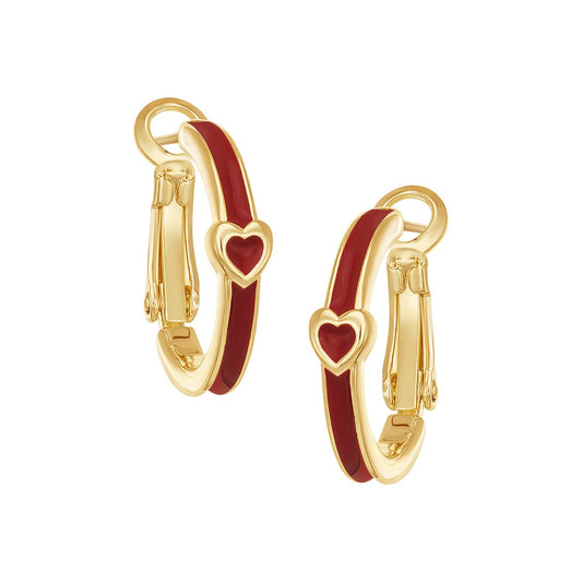 Enamel Heart Hoops