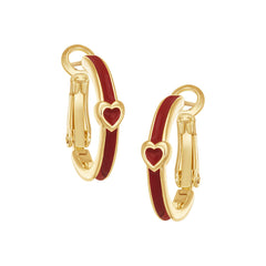 Enamel Heart Hoops