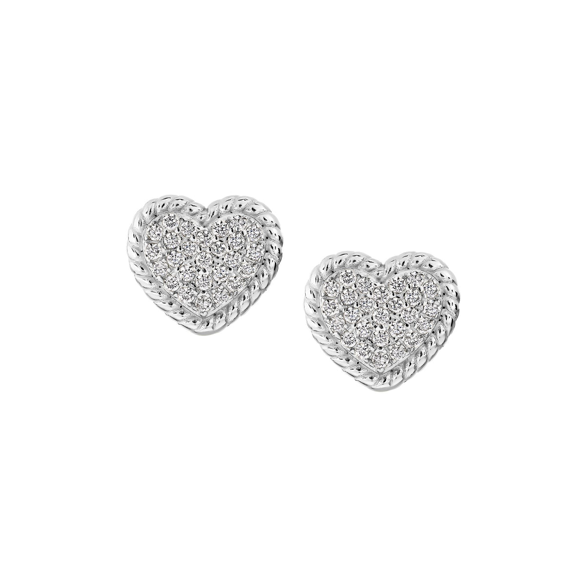 Classic Twisted Heart Stud Earrings