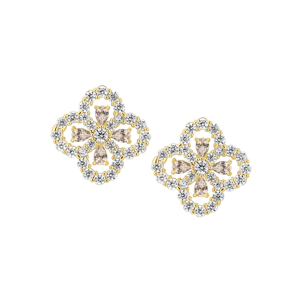 Four Stone Clover Stud Earring