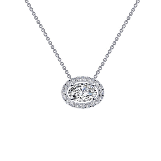 Oval Halo Necklace