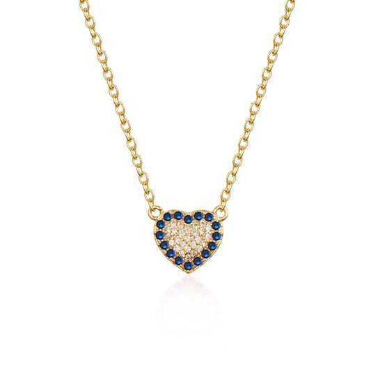Lined Colored Heart Necklace