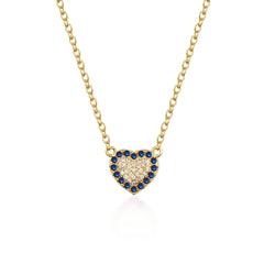 Lined Colored Heart Necklace