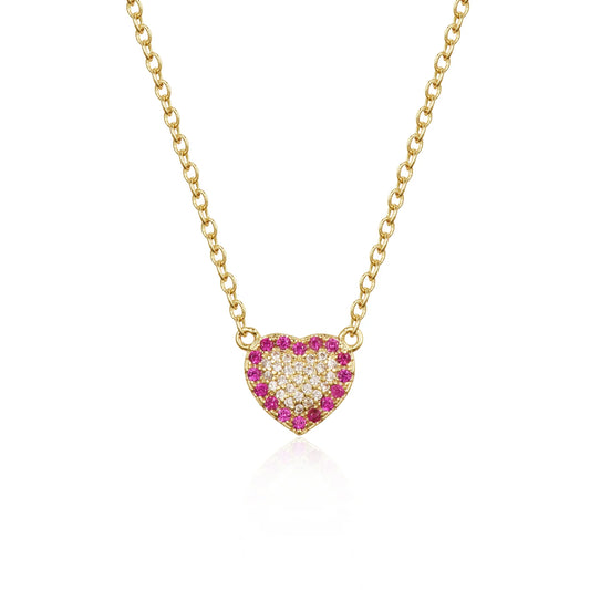 Lined Colored Heart Necklace