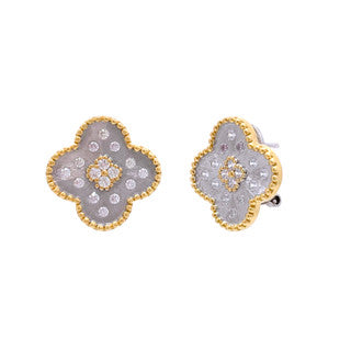 Oversized Pave Clover Studs