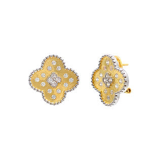 Oversized Pave Clover Studs