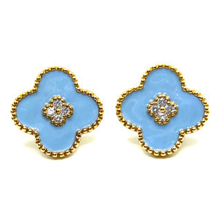 Enamel Clover Studs