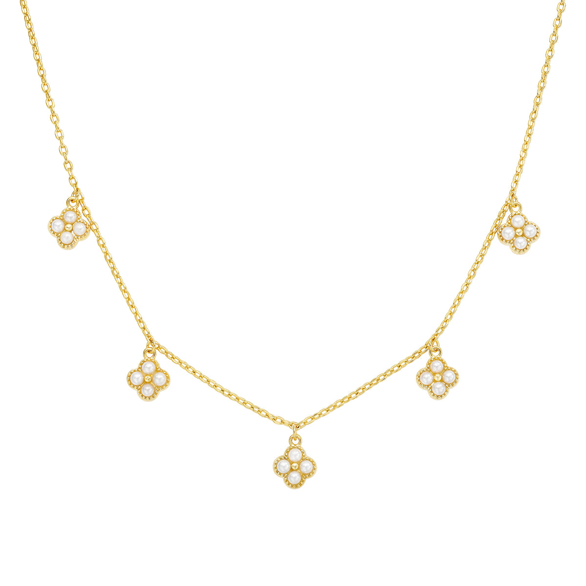 Cluster Pearl Necklace