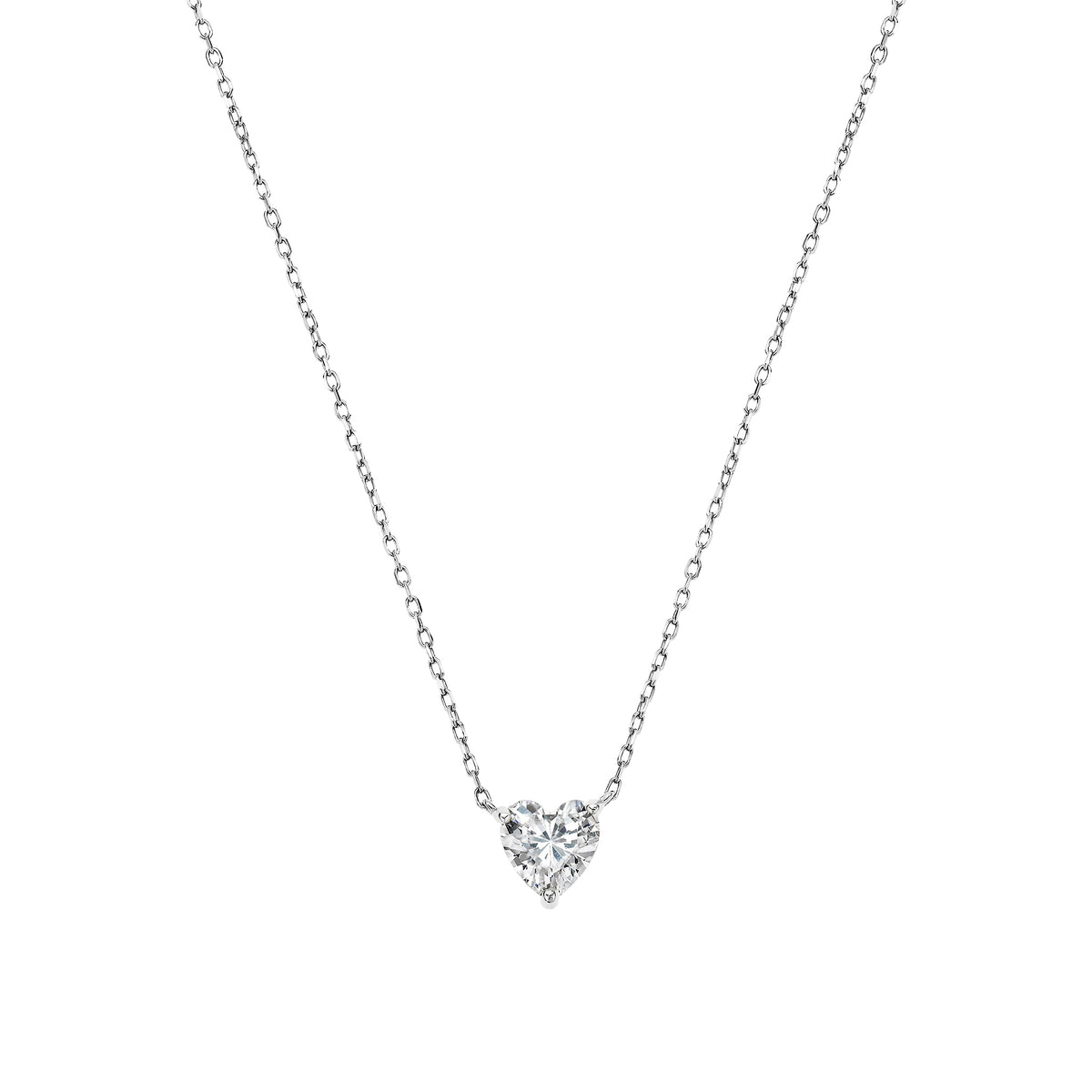 Dainty Heart Solitaire Necklace
