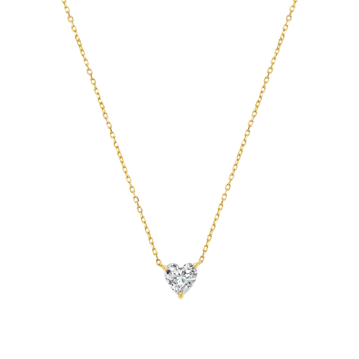 Dainty Heart Solitaire Necklace