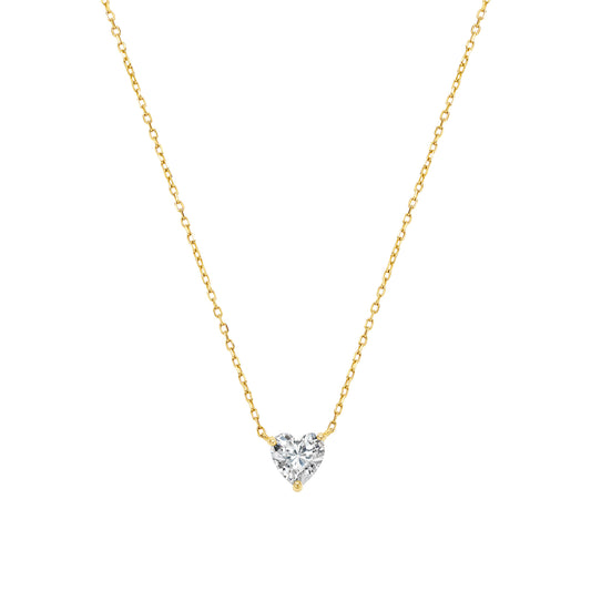 Dainty Heart Solitaire Necklace