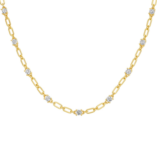 Dainty Link Stone Pop Necklace