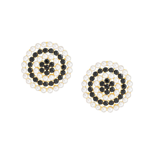 Pearl Mosaic Stud Earrings