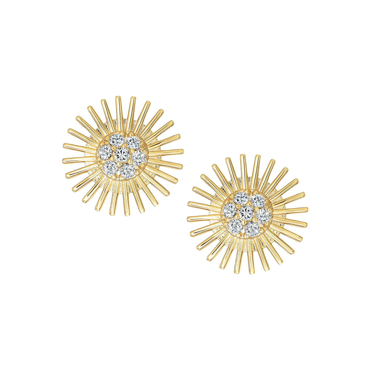 Gold Sunrays Stud Earring