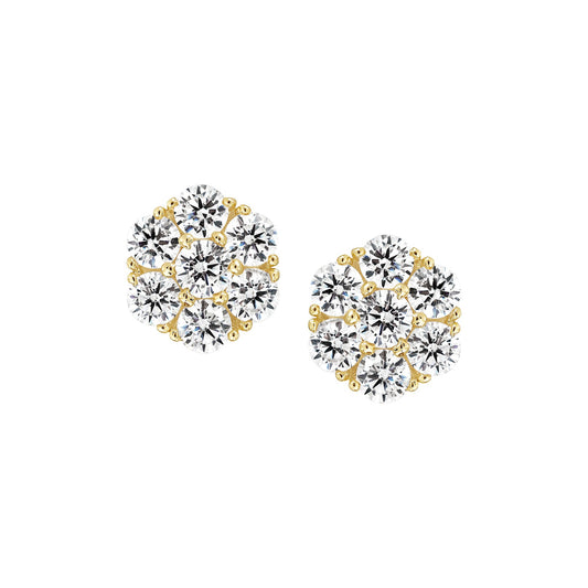 Flower Cluster Stud Earrings