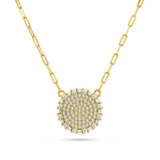 Outer Baguette Circular Necklace