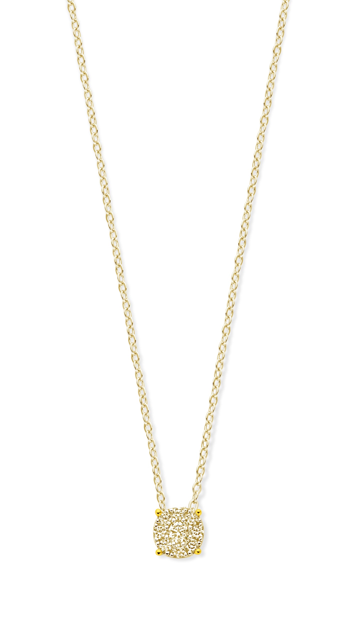 Small Pave Solitare Necklace