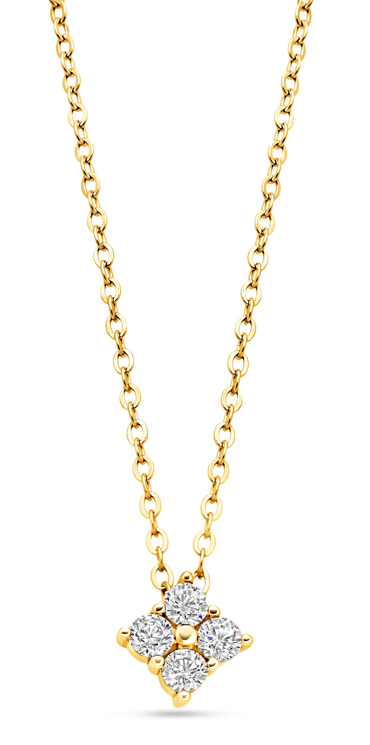 Squared Four Stone Necklace