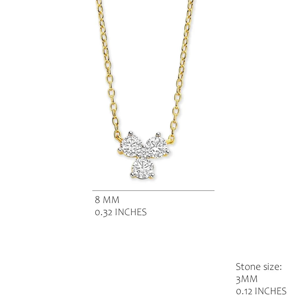 Three Stone Cluster Necklace
