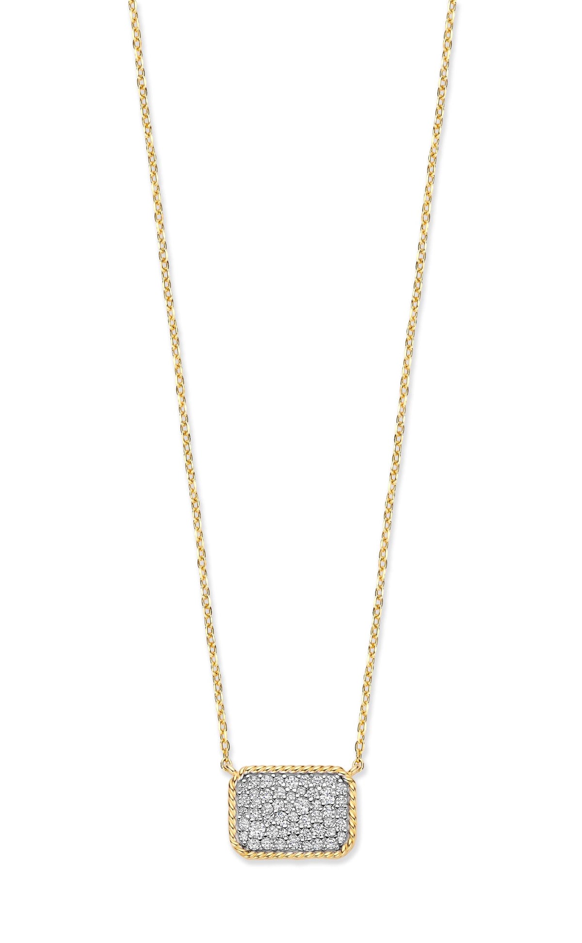 Rectangle Pave Necklace