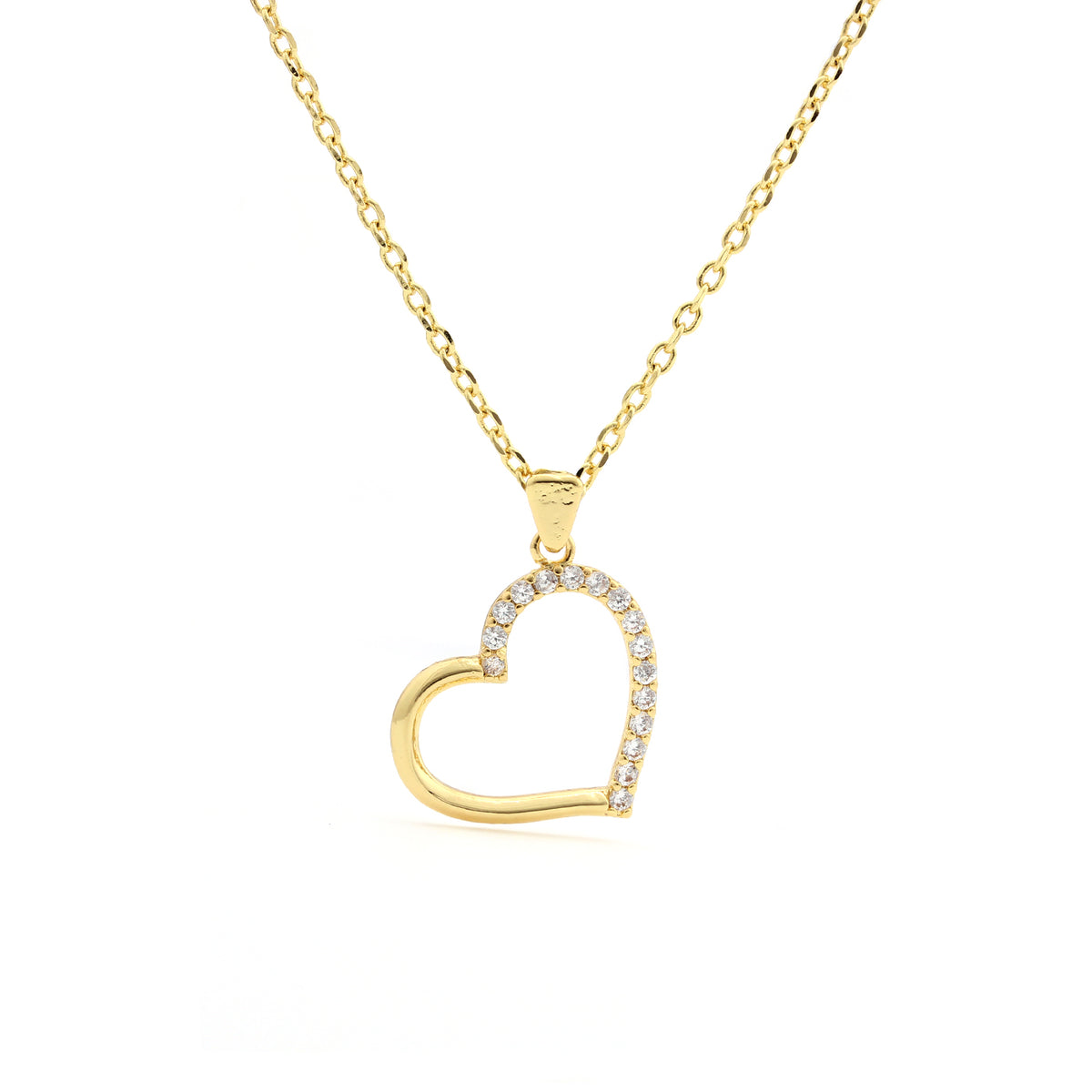 Sideway Heart Outline Pendant