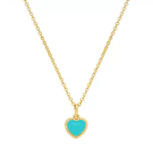 Enamel Puffed Heart Pendant