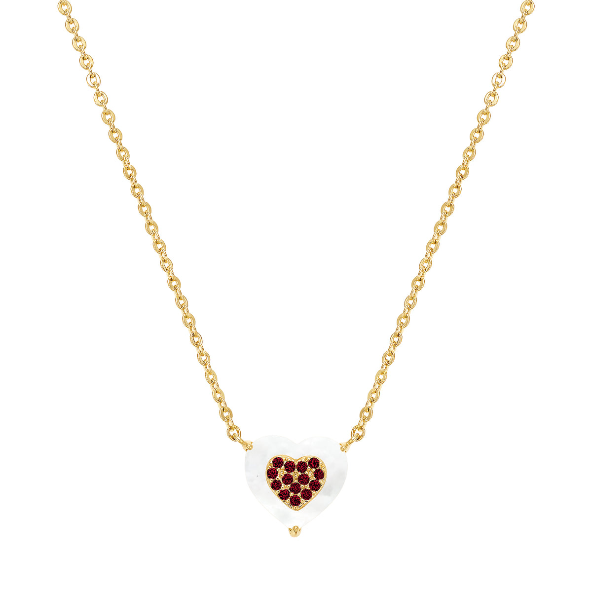 Mother Of Pearl Filled Heart Pendant