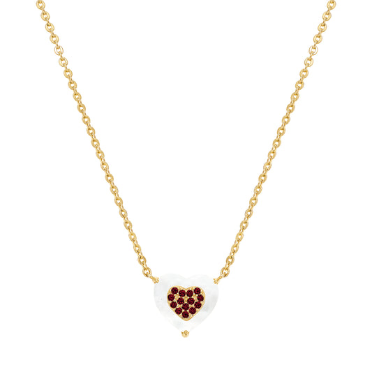 Mother Of Pearl Filled Heart Pendant