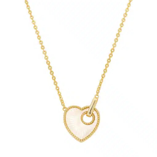 Mother of Pearl Spin Heart Necklace