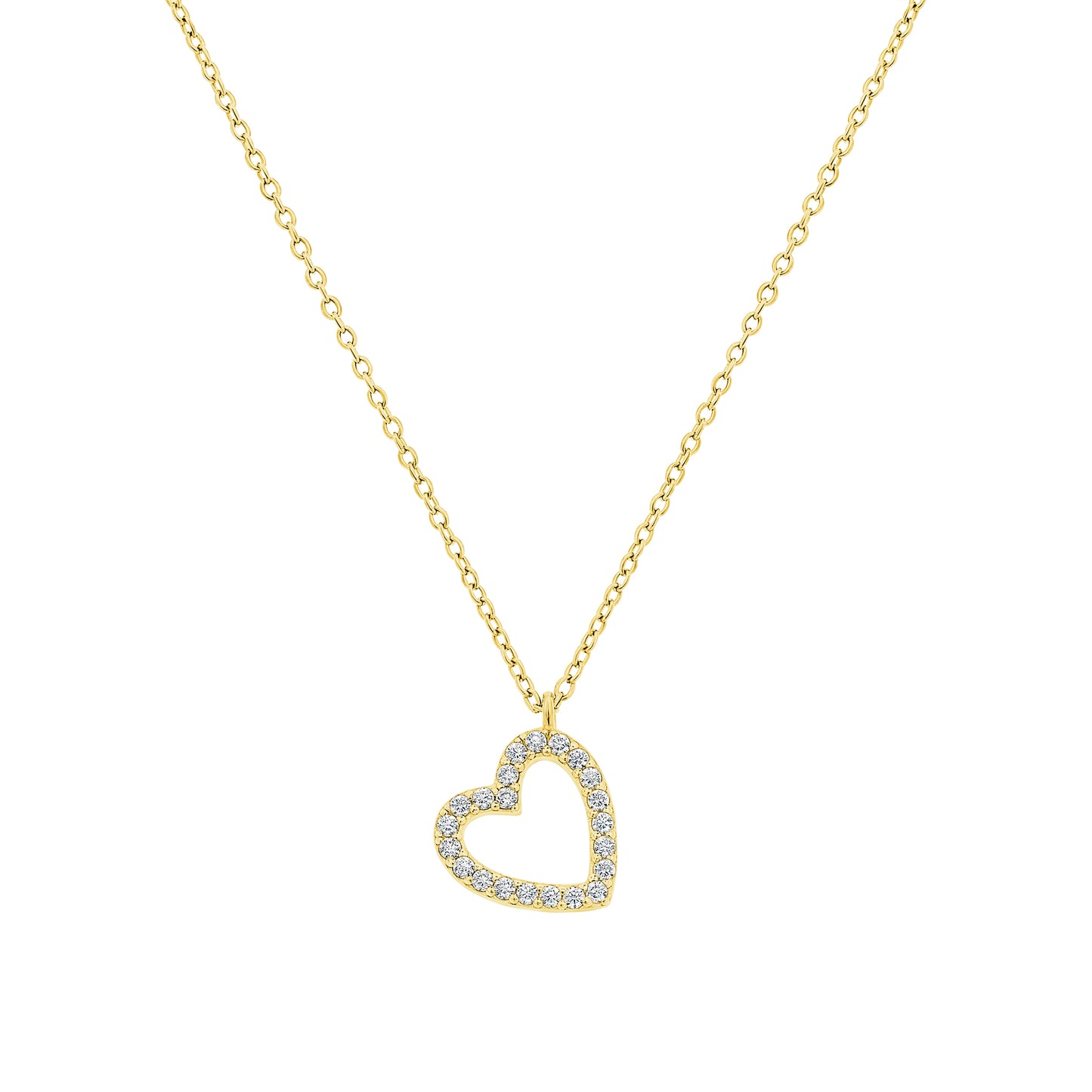 Mini Slanted Heart Necklace